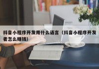 抖音小程序開發(fā)用什么語言（抖音小程序開發(fā)者怎么賺錢）