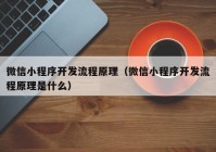 微信小程序開發(fā)流程原理（微信小程序開發(fā)流程原理是什么）