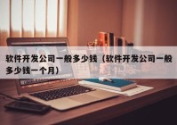 軟件開發(fā)公司一般多少錢（軟件開發(fā)公司一般多少錢一個月）