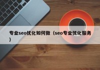 專業(yè)seo優(yōu)化如何做（seo專業(yè)優(yōu)化服務）