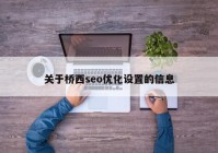 關于橋西seo優(yōu)化設置的信息