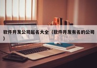 軟件開發(fā)公司起名大全（軟件開發(fā)有名的公司）