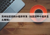 蘇州社區(qū)團購小程序開發(fā)（社區(qū)團購小程序怎么賺錢）