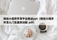 微信小程序開發(fā)平臺概述ppt（微信小程序開發(fā)入門及案例詳解 pdf）