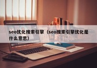 seo優(yōu)化搜索引擎（seo搜索引擎優(yōu)化是什么意思）