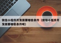 微信小程序開發(fā)需要哪些條件（微信小程序開發(fā)需要哪些條件呢）